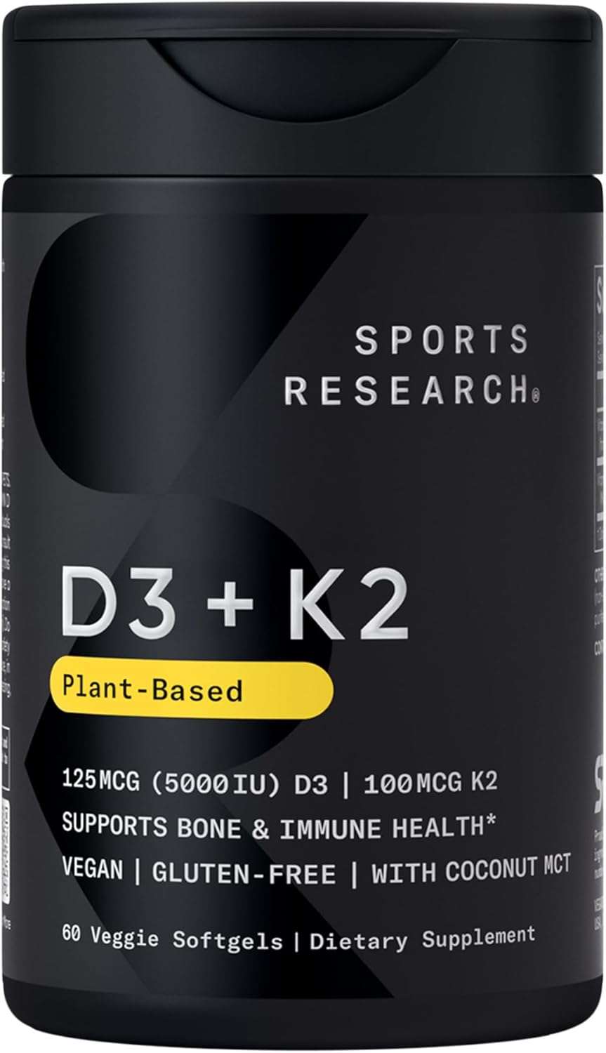 79- Sports Research Vegan Vitamin D3 + K2 (5000iu D3, 100mcg K2)