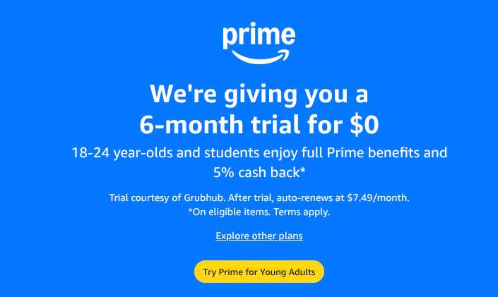 Öğrencilere ve 18-24 Yaş Arasındakilere 6 Ay Ücretsiz Amazon Prime Fırsatı!