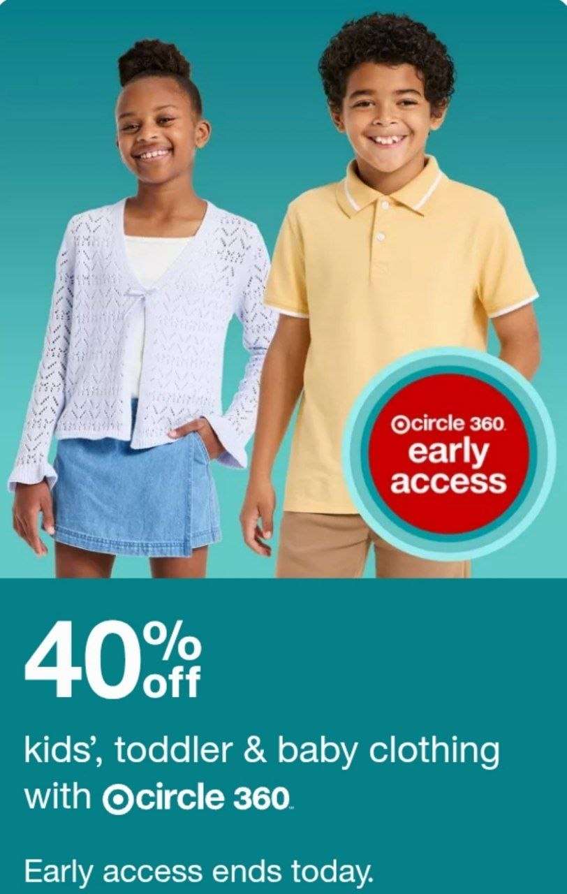 Target çocuk kıyafetlerinde %40 indirim 