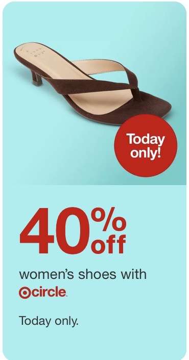 Target kadın ayakkabılarda %40 indirim 