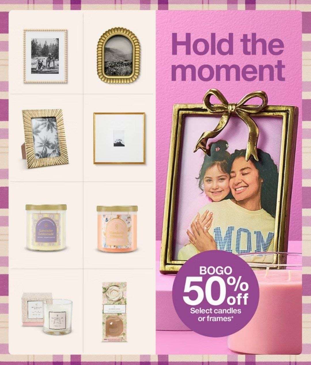 Target mum ve fotoğraf çerçeveleri 1 alana 2. %50 indirimli 