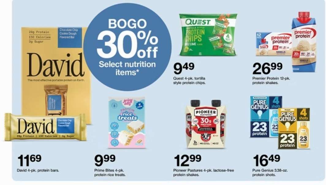 Target protein bar, atıştırmalık ve karışımlarda 1 alana 2. %30 indirimli 