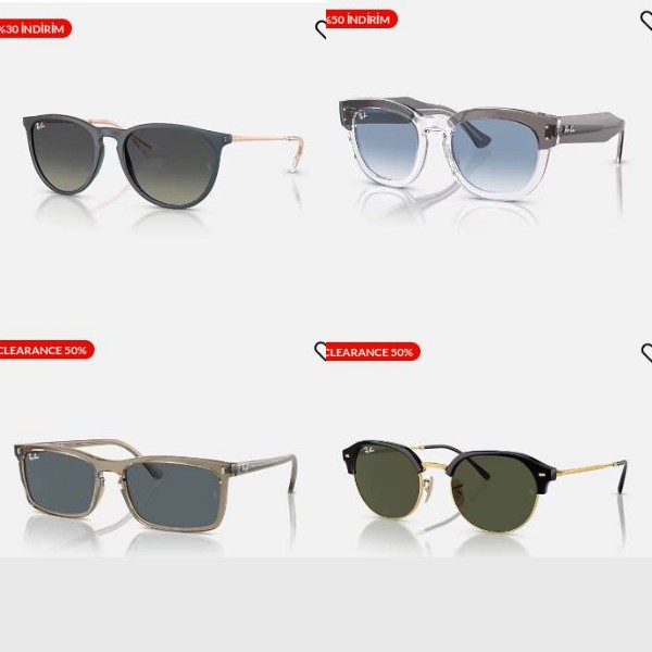 Ray-Ban güneş gözlükleri %50'ye varan indirim + ücretsiz kargo